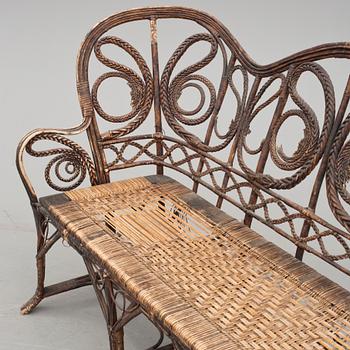SOFFA, korgarbete, omkring 1900.