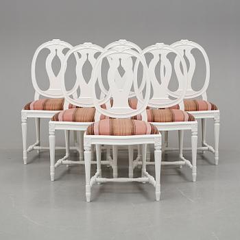 STOLAR, 6 stycken, gustaviansk stil, 1900-talets andra hälft.