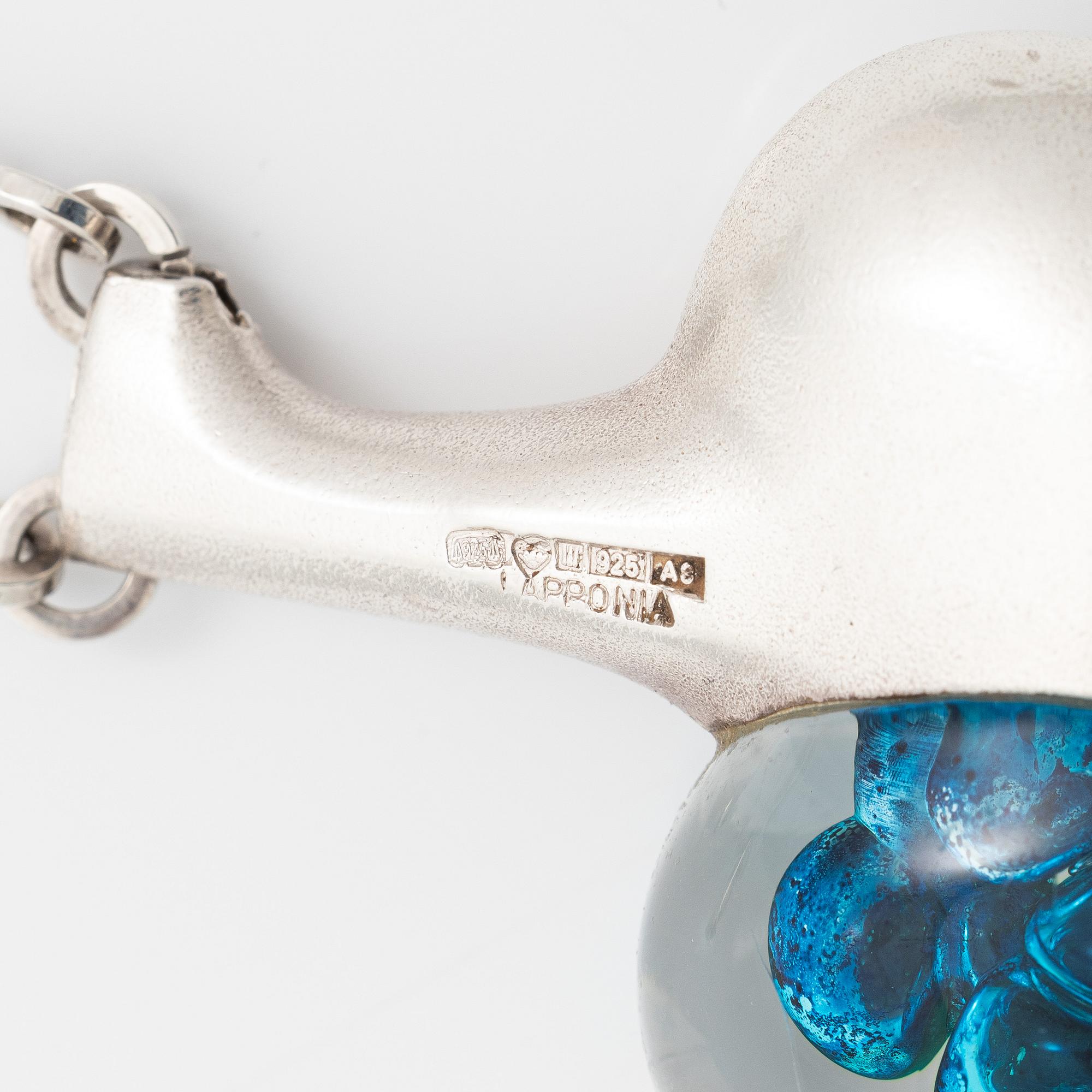 Björn Weckström, Necklace, “Space Apple”, silver and acrylic plastic, Lapponia 1978.