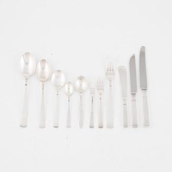 A silver cutlery set, 69 pieces "Rosenholm", GAB and 10 pieces "Flavia, Erik Fleming, Stockholm.