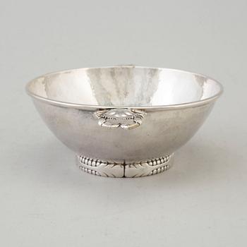 EVALD NIELSEN, skål med hänklar, silver, Danmark.