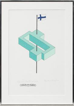 OSCAR REUTERSVÄRD, 2 st, färglitografier, signerade.