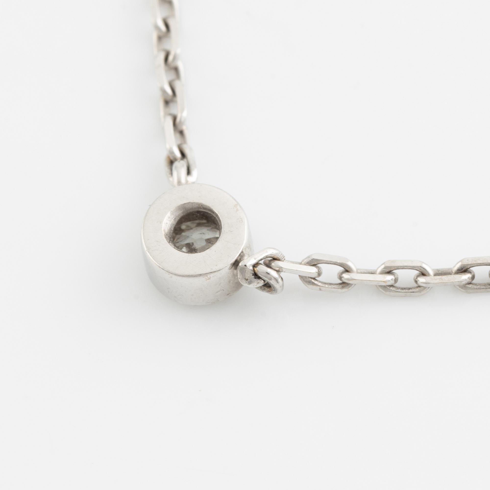 18K white gold and old cut diamond ca 0.40 ct.
