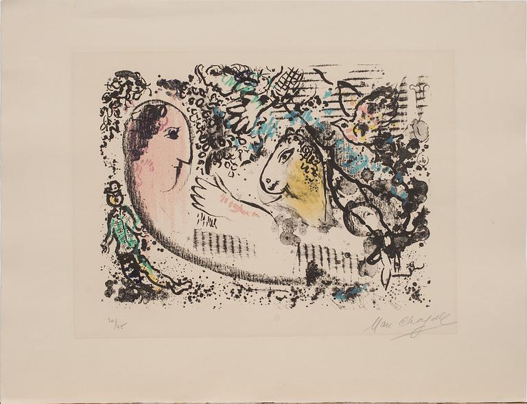MARC CHAGALL, färglitografi, signerad o numrerad 20/75.