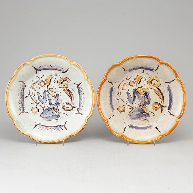 Maggie Wibom, 2 ceramic bowls, Bo Fajans, 1920-30s.