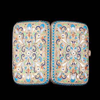 ETUI, emaljerat silver, Ryssland, ca 1900.
