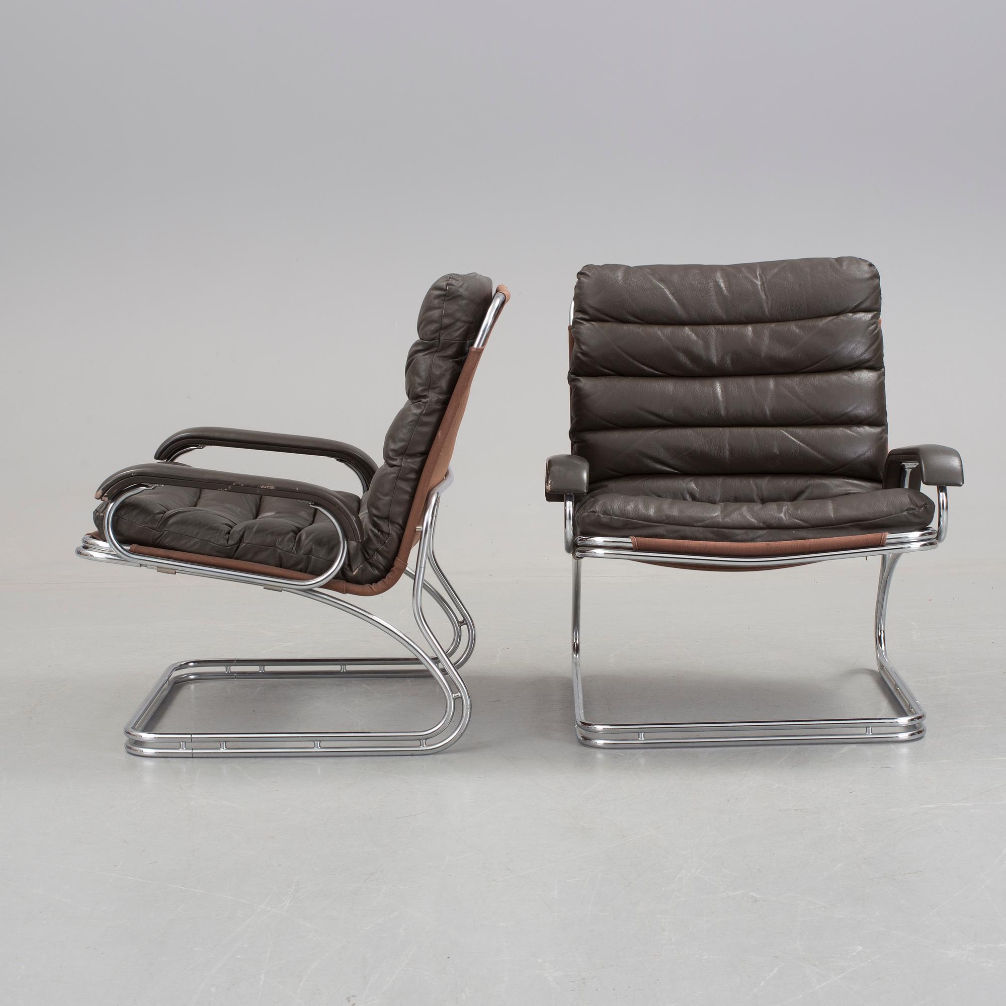 Armchairs, a couple, "Fuga" John Mortensen, Thams Møbler.