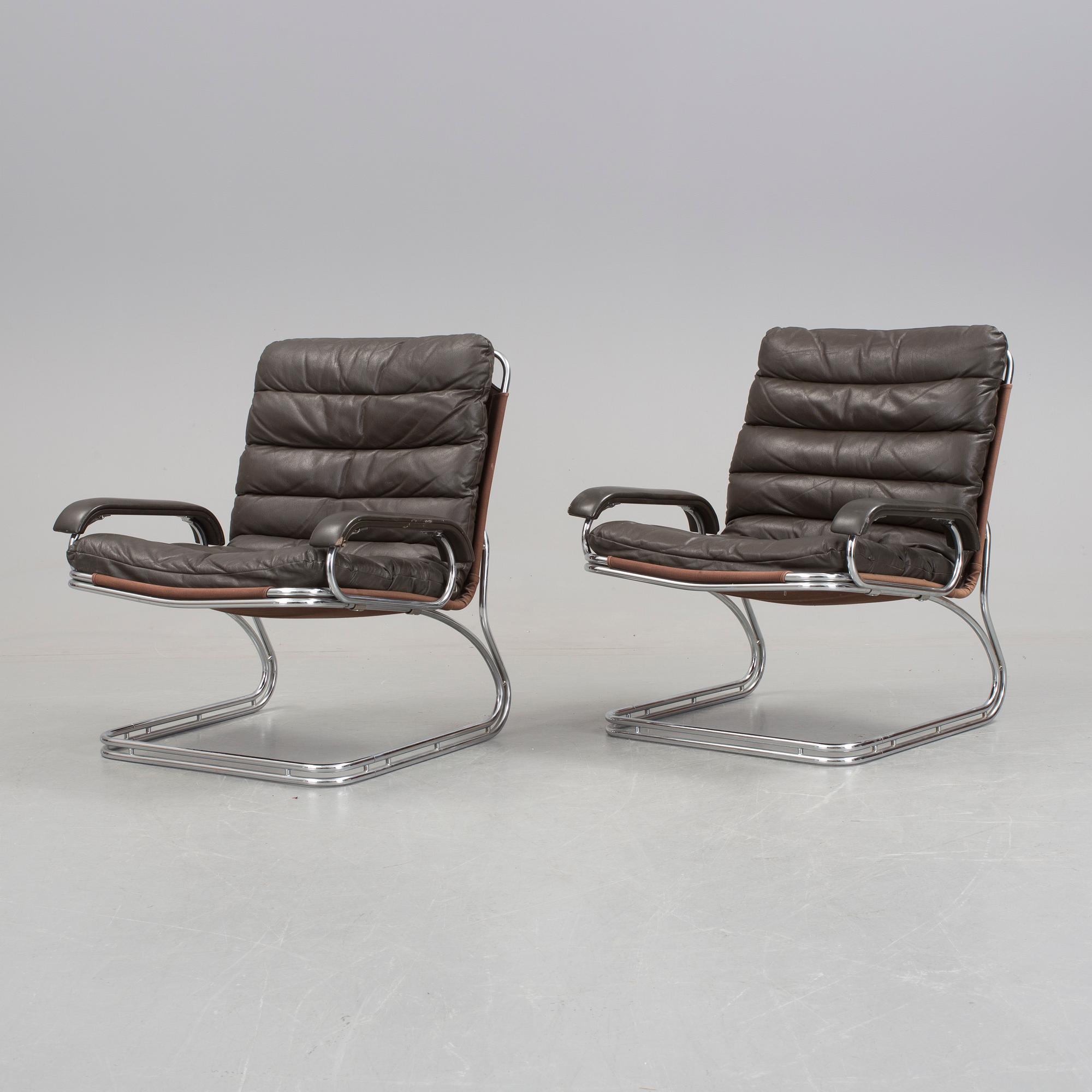 Armchairs, a couple, "Fuga" John Mortensen, Thams Møbler.
