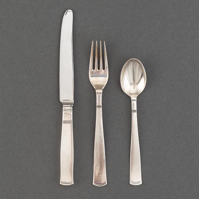 Jacob Ängman, a part silver cutlery 'Rosenholm', GAB, Stockholm 1959-65. (36 pieces).