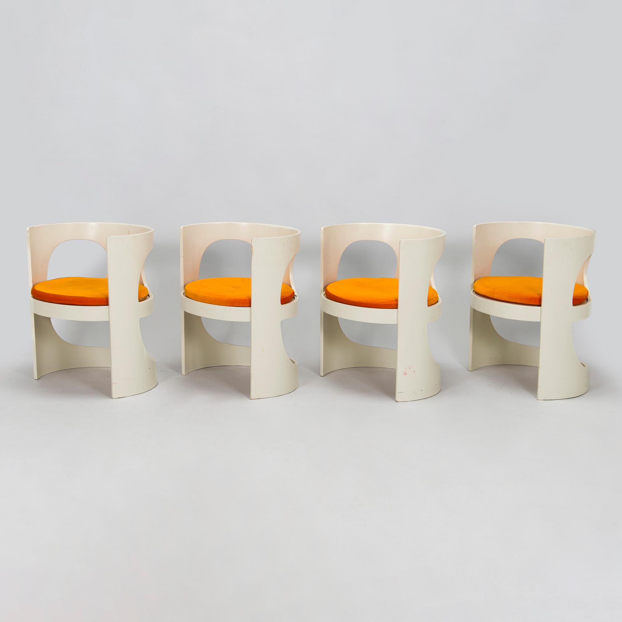 Arne Jacobsen, a set of four 'Prepop' chairs, for Asko, Finland, later half of the 20th century.