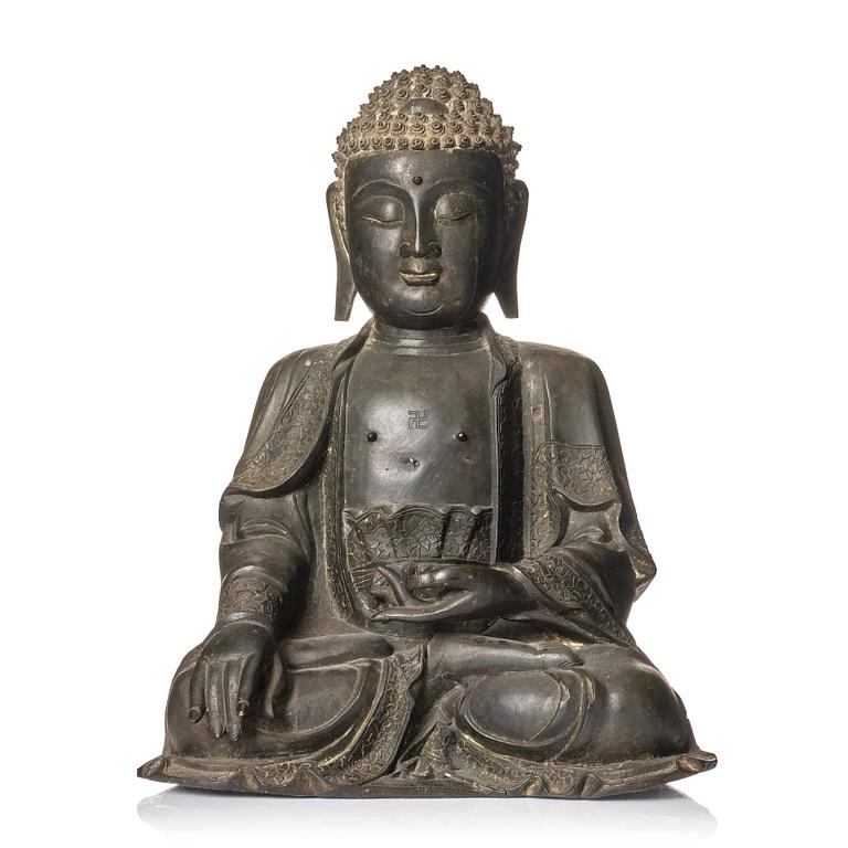 Shakyamuni Buddha, brons. Mingdynastin (1368-1644).