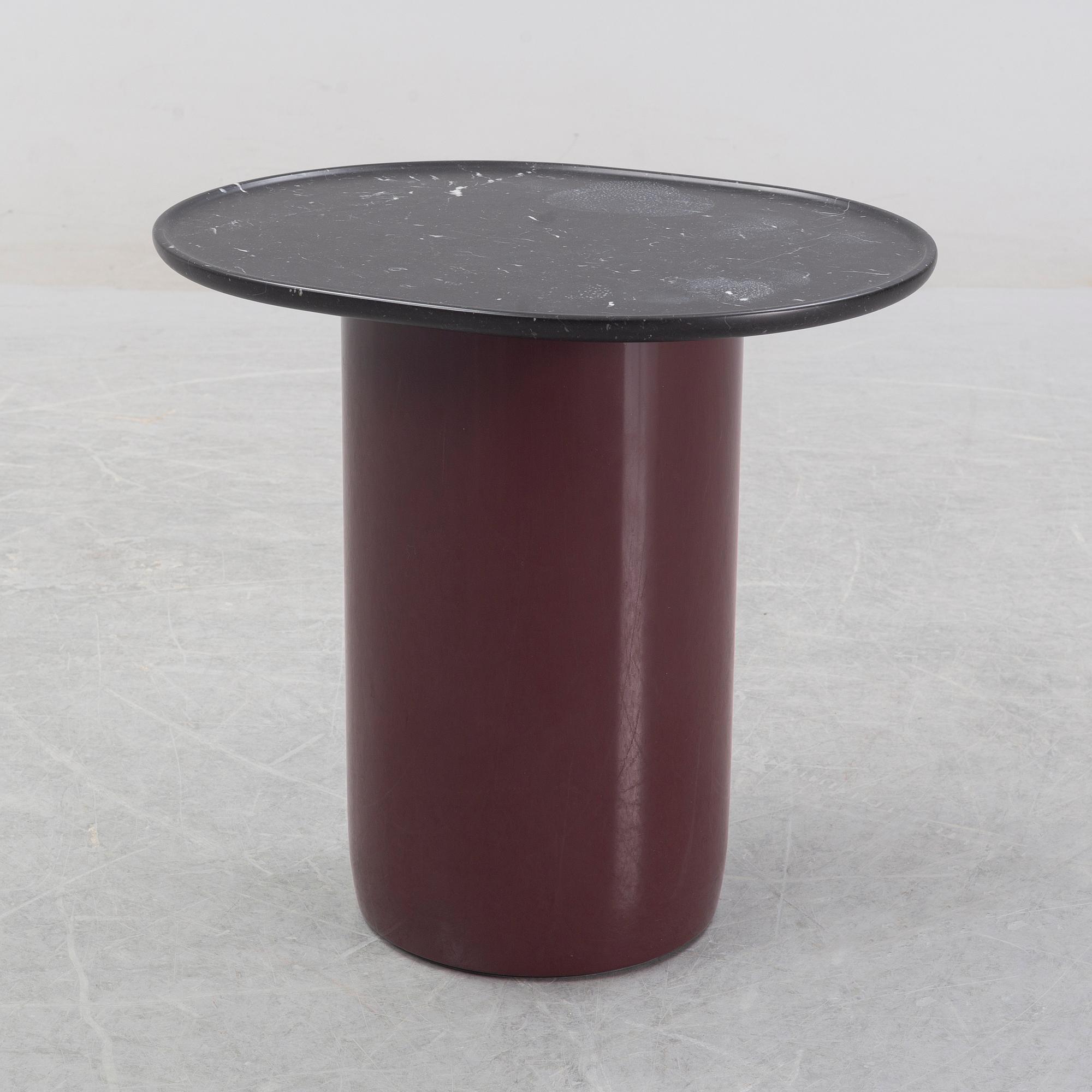 Edward Barber & Jay Osgerby, a marble top side table, model 'Button oval' B&B Italia, designed in 2014.
