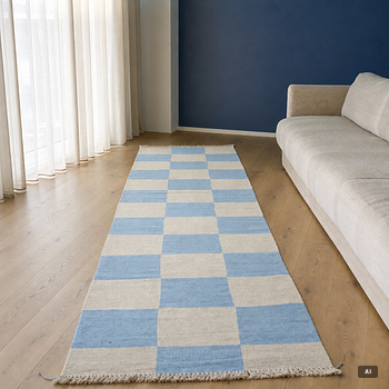 Gallerimatta, Kelim, modern, ca 380 x 90 cm.