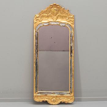 Erhardt Göbel, spegel signerad och daterad 1761 (?) rokoko.