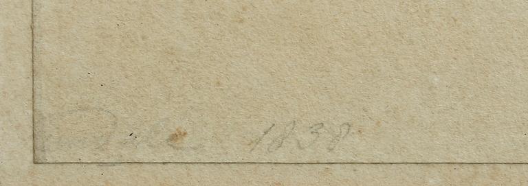 OKÄND KONSTNÄR, akvarell, England, otydligt sign o dat- 1838.