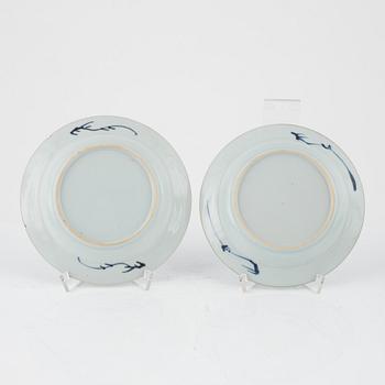 A set of eight blue and white dishes, Qing dynasty, 18th Century.