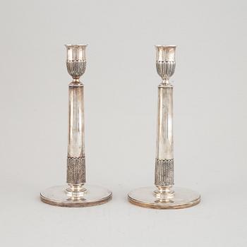 A pair of Swedish mid 2oth century sterling silver candlesticks, mark of CF Carlman, Stockholm 1950.