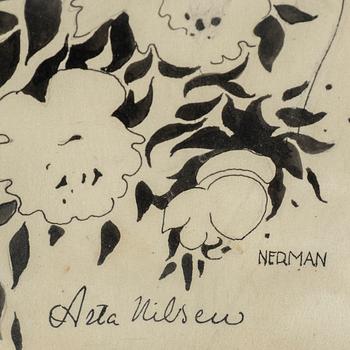 EINAR NERMAN, ink drawing, signed.