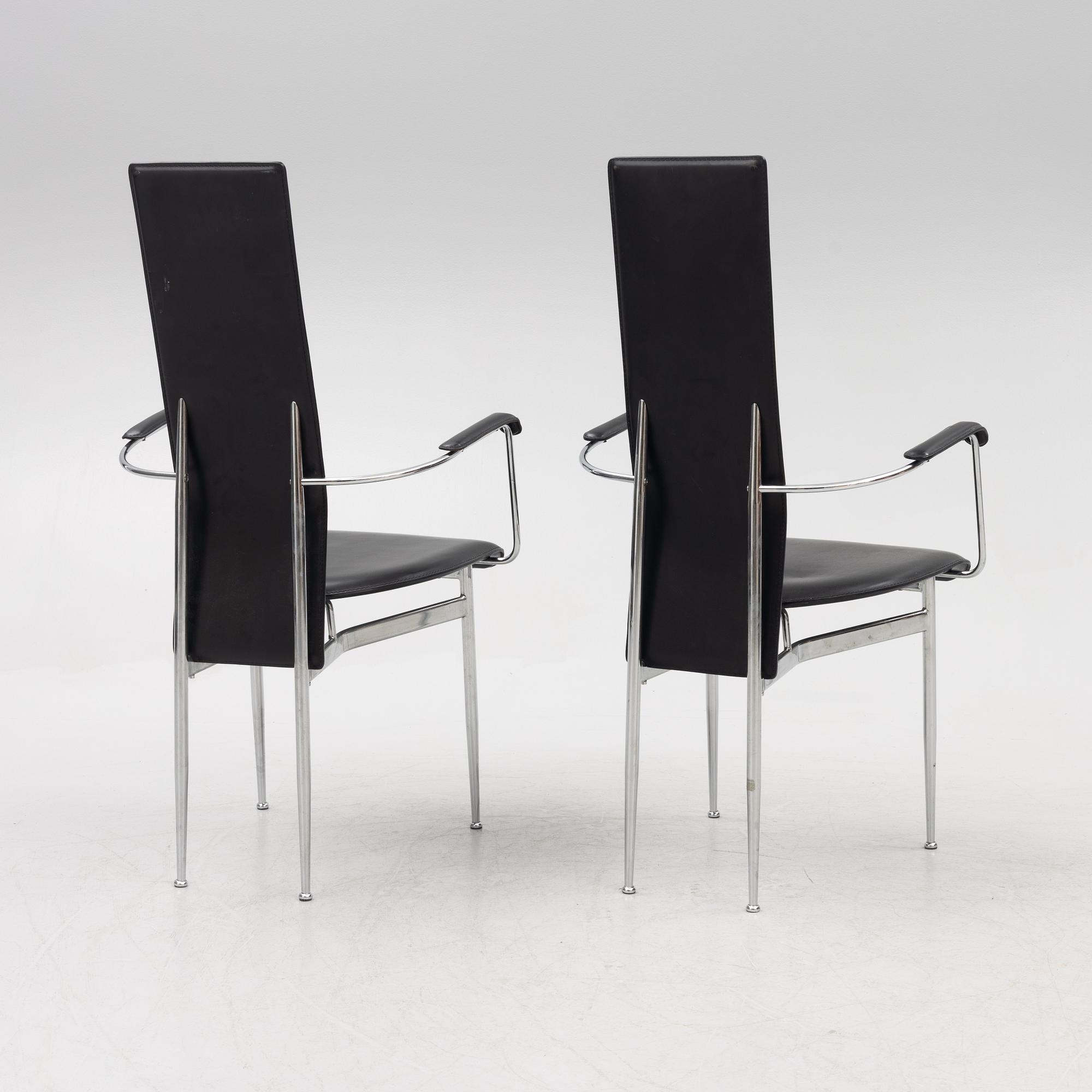 Giancarlo Vegni & Gianfranco Gualtierotti, a set of six chairs, Fasem, Italy.