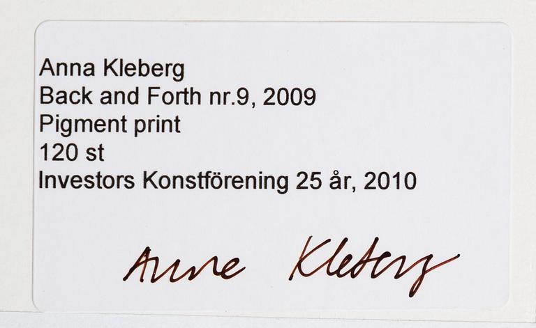 Anna Kleberg, pigment print signed on verso, edition 120.
