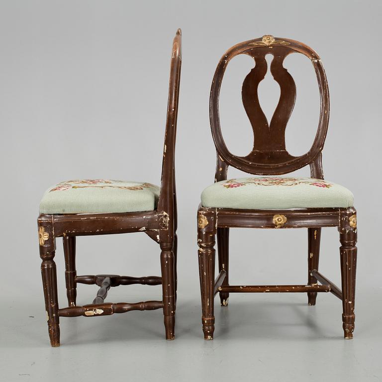 STOLAR, 2 st, gustavianska, 1700/1800-tal.