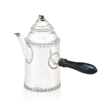 246. A Swedish Gustavian silver coffee-pot, marks of Samuel Lyberg, Borås 1779-1834.