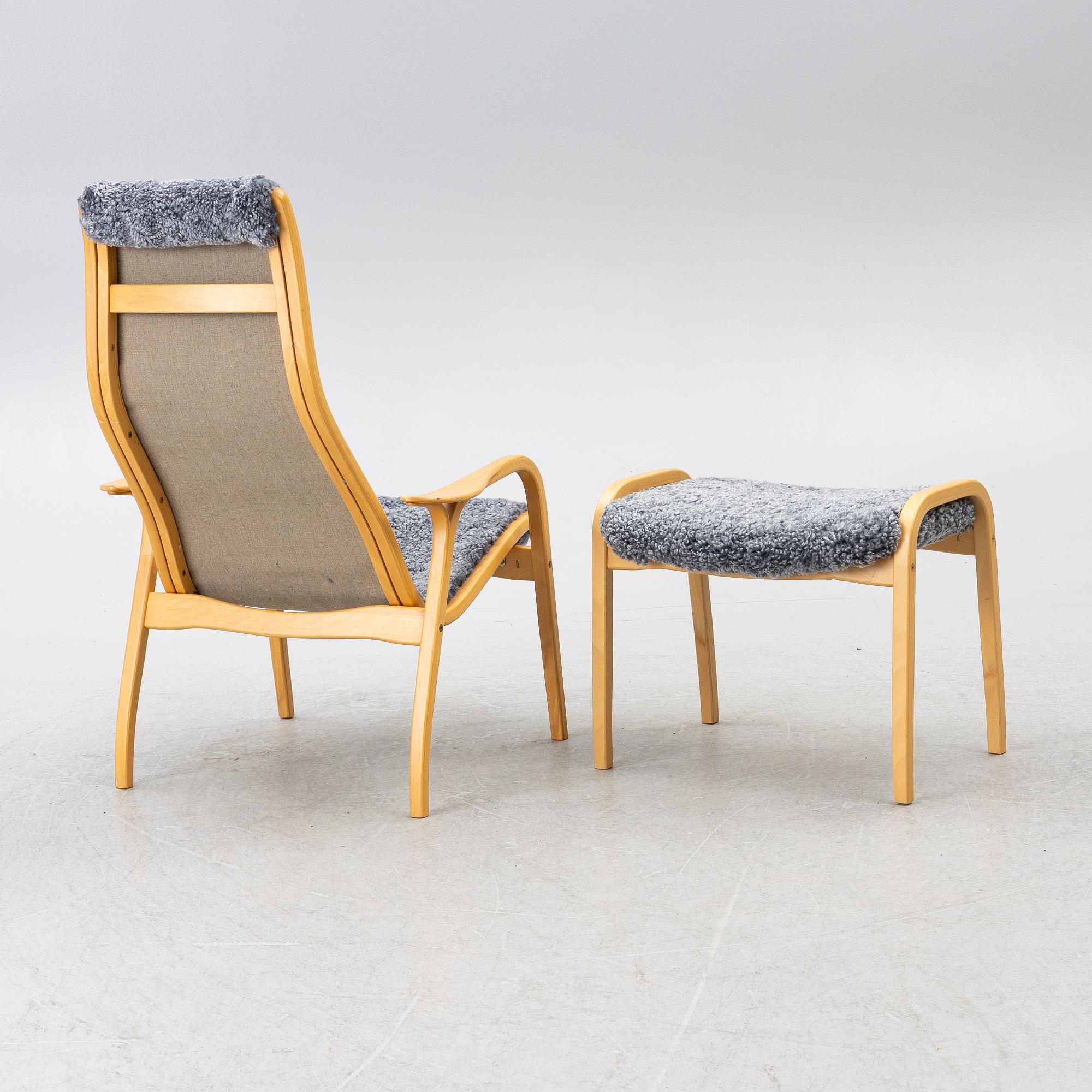 Yngve Ekström, armchair with footstool, 'Lamino', Swedese.