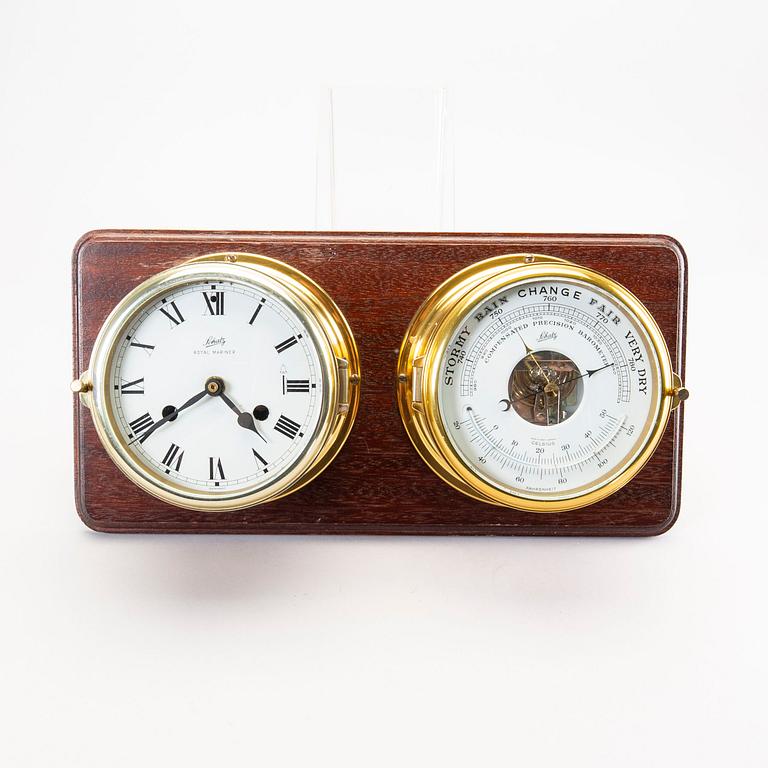 Ship clock and barometer, Schatz, West Germany, second half of the 20th century.