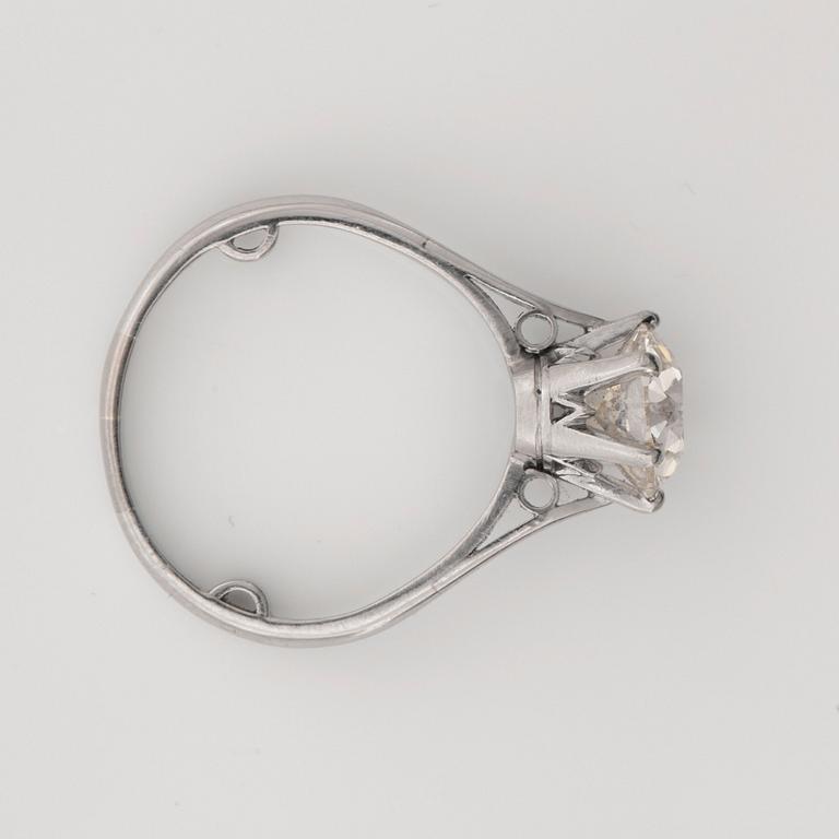 RING, platina med briljantslipad diamant, 2.08 ct.
