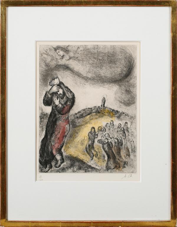 MARC CHAGALL, etsning med handkolorering, signerad M.Ch, och numrerad 68/100.