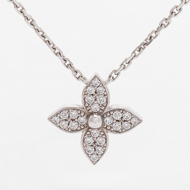 Louis Vuitton, kaulakoru, "Idylle Blossom Pendant", 18K valkokultaa ja timantteja.