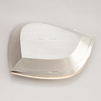 Rolf Lindståhl, a sterling silver and attached 18K gold box with lid, Stockholm 1986.