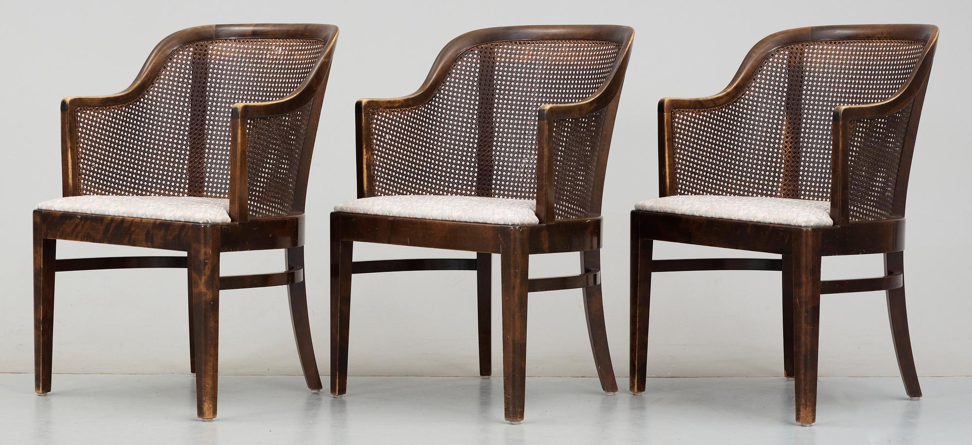 FÅTÖLJER, 3 st, "Visita", Nordiska Kompaniet, trol Axel Einar Hjorth, 1930-tal.