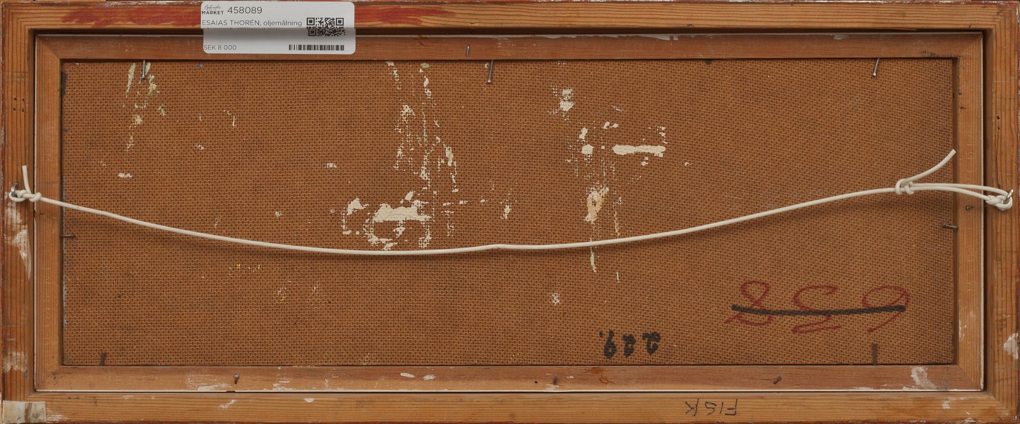 ESAIAS THORÉN, oljemålning på pannå, signerad och daterad -61.