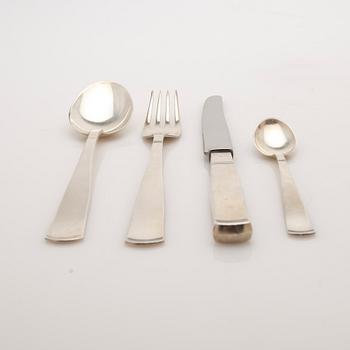 Jacob Ängman, Bestickuppsättning, 48 delar, silver, modell "Rosenholm", GAB, Eskilstuna och Stockholm, 1900-talets andra hälft.