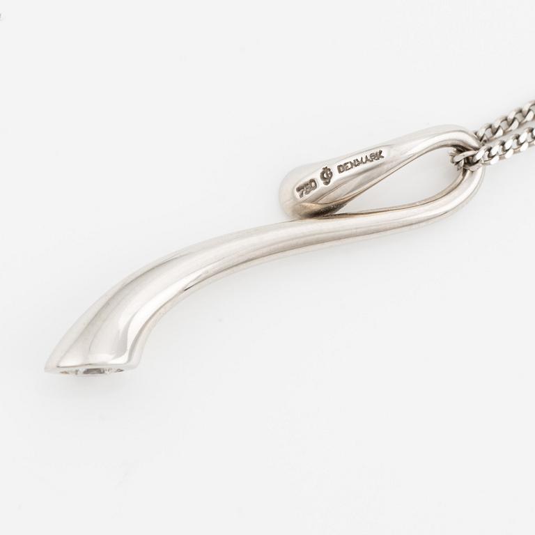 Georg Jensen, hänge och örhängen, 18K vitguld. med briljantslipade diamanter.