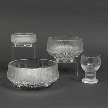 Tapio Wirkkala, a set of 22 glass service parts from the series 'Ultima Thule' and 'Kekkerit', Iittala, Finland.