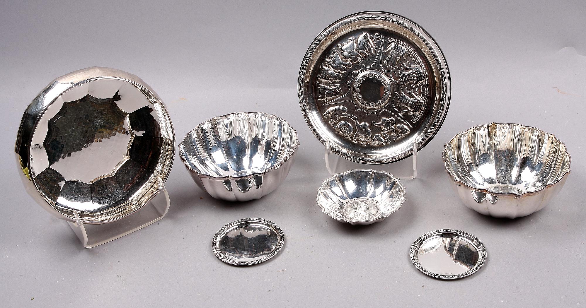 PARTI SILVER, 12 delar, bl a GAB, Calegaro, Italien, 1900-tal. Ca 700 g silver.