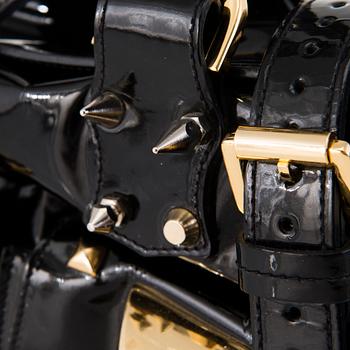 MULBERRY Black Patent Leather Roxanne for GILES Bag.