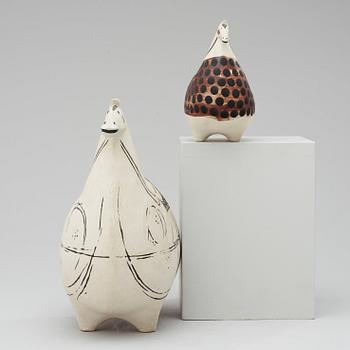 Two Stig Lindberg stoneware 'Springare' sculptures, Gustavsberg Studio.