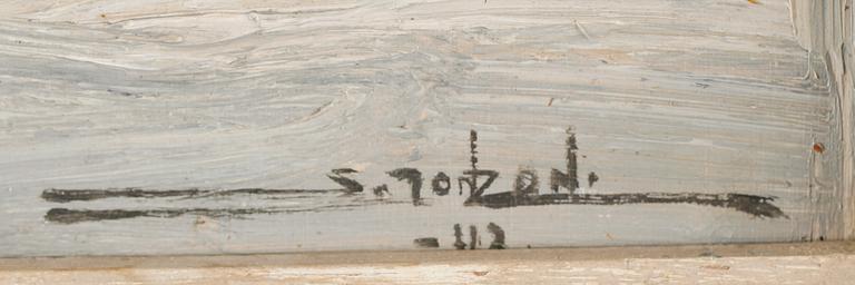 STIG JONZON, olja på pannå, signerad och daterad -43.