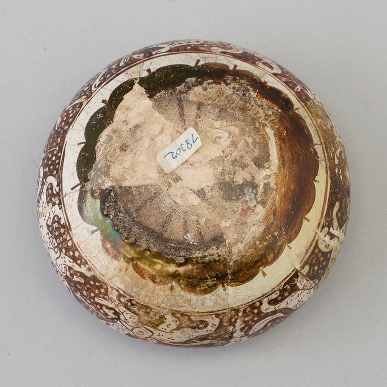 SKÅL, lergods med lysterdekor, Iran/Persien, 1200-tal.