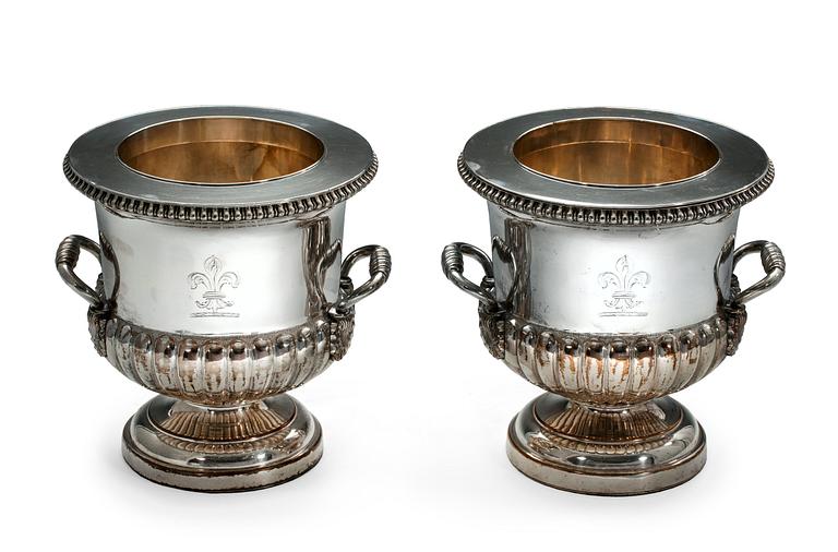 A PAIR OF CHAMPAGNE COOLERS.