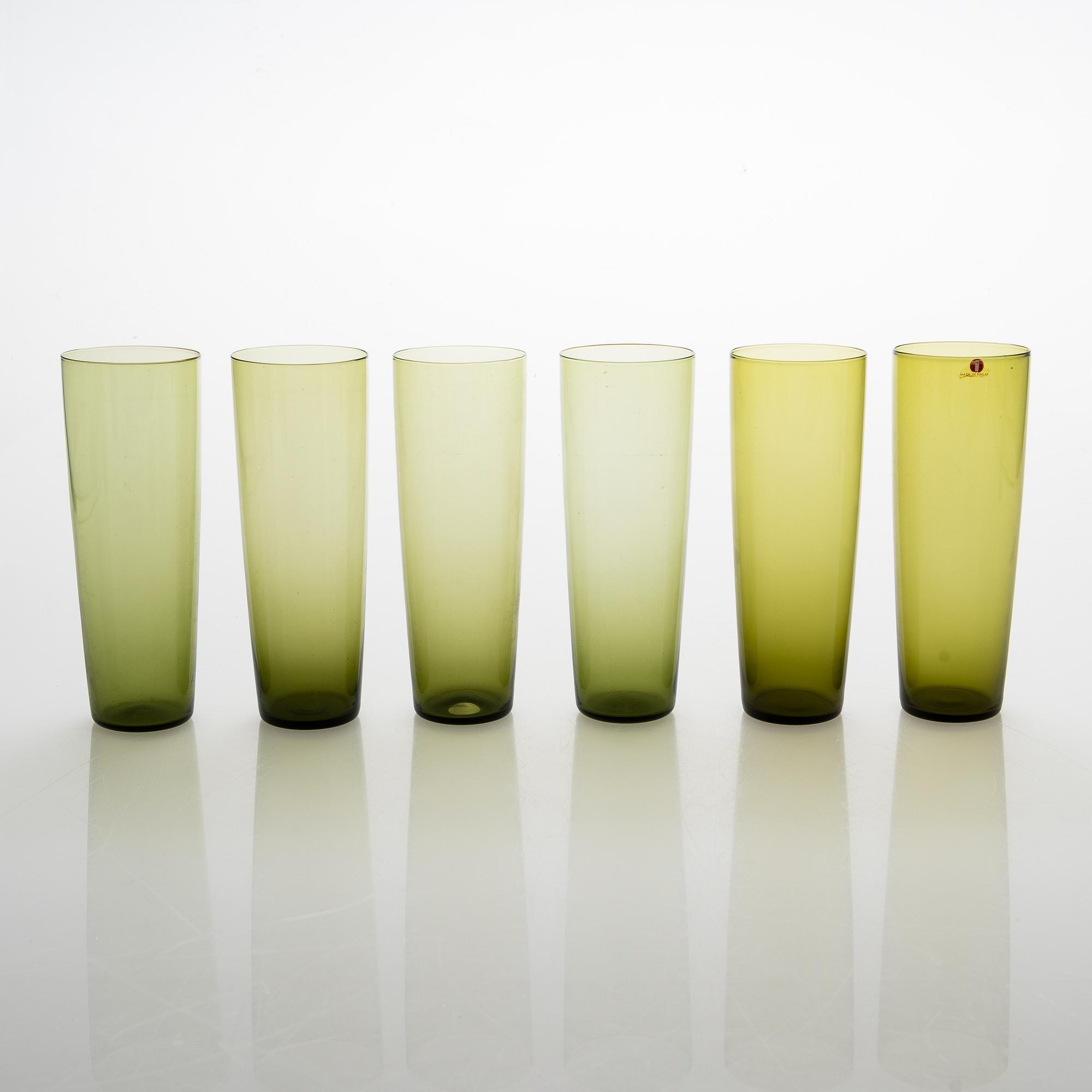 Tapio Wirkkala,  A set of 18 juice glasses model 2204, Iittala, 1956-1969.