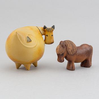 Lisa Larson, five stoneware figurines from Gustavsberg.