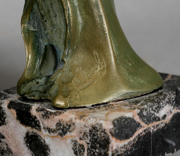 OKÄND KONSTNÄR, skulptur, brons, Jugend, otydligt signerad.