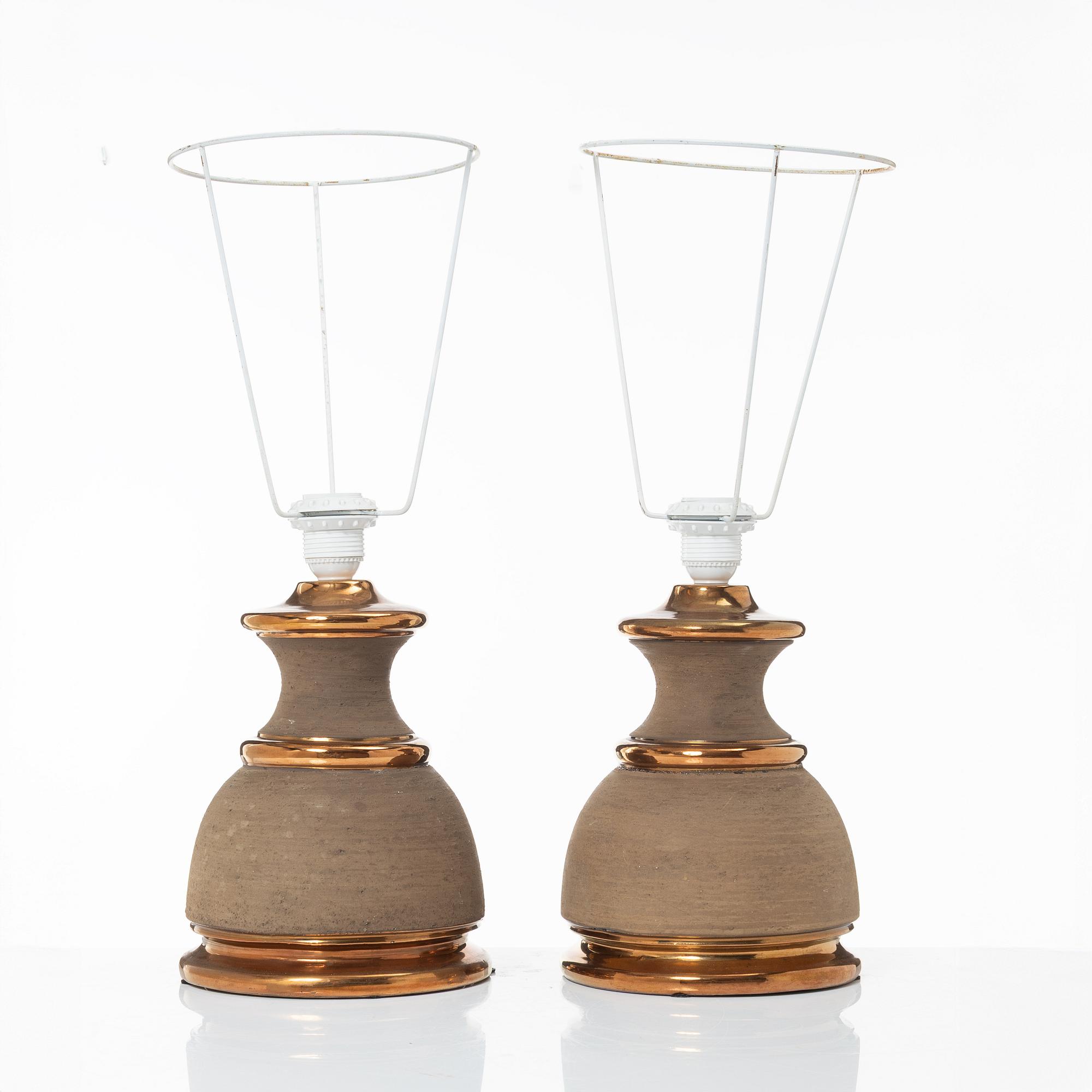 Bordslampor, ett par, Bitossi/Miranda, 1900-talets senare del.