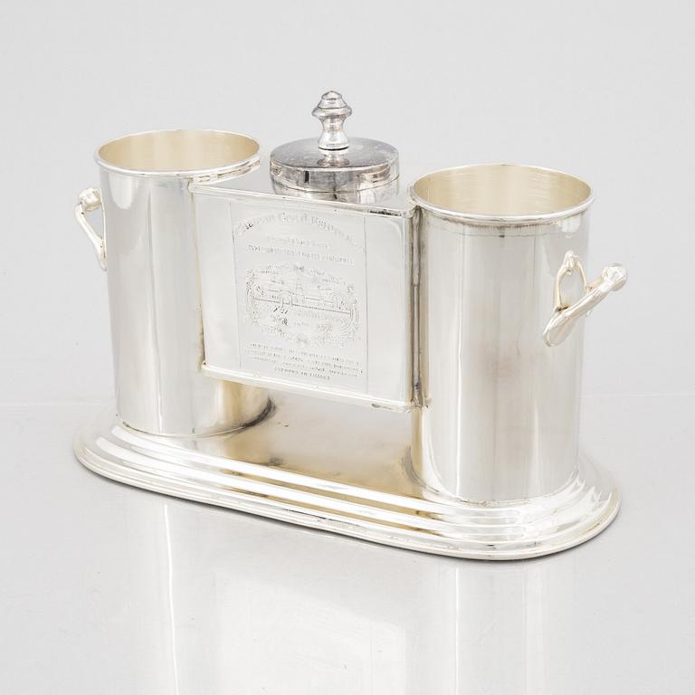 Wine cooler, silver plate, period.