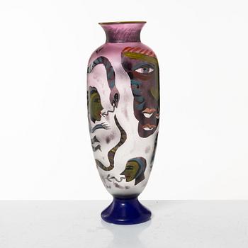 Ulrica Hydman-Vallien, a unique 'jewel glass' vase, Kosta Boda, Sweden.
