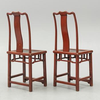 A Chinese desks and two 'Yoke-back' chairs, 20th Century.